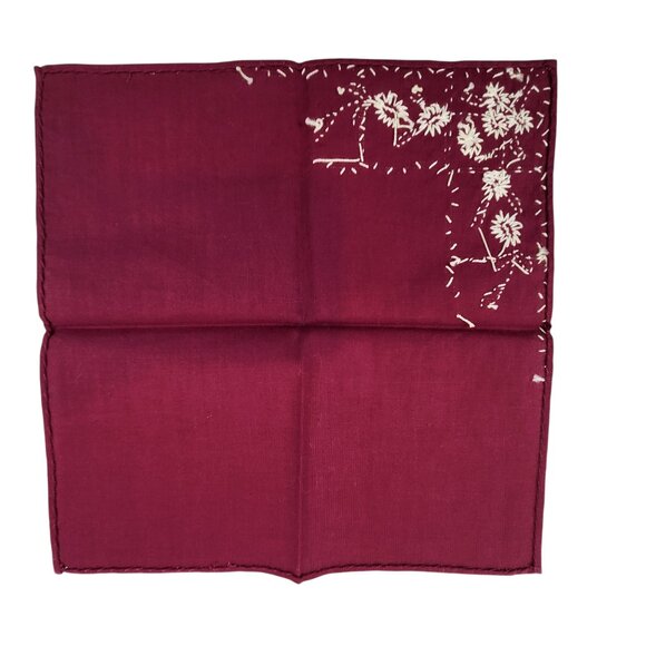 Vintage Hand Embroidered Linen Napkins Set of 4 – Floral Cottagecore Charm - Picture 7 of 8